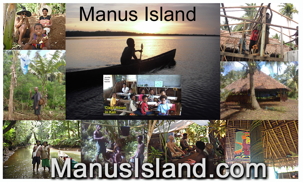 photo collage of people in different places on Manus, as well as new Buddhist retreat center