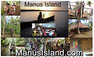 photo collage of Manus men and women in different locations including Buddist retreat near Kali